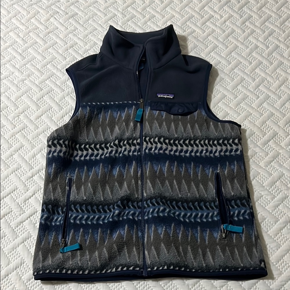 Mens Patagonia Synchilla Fleece Vest - Blue and Gray
